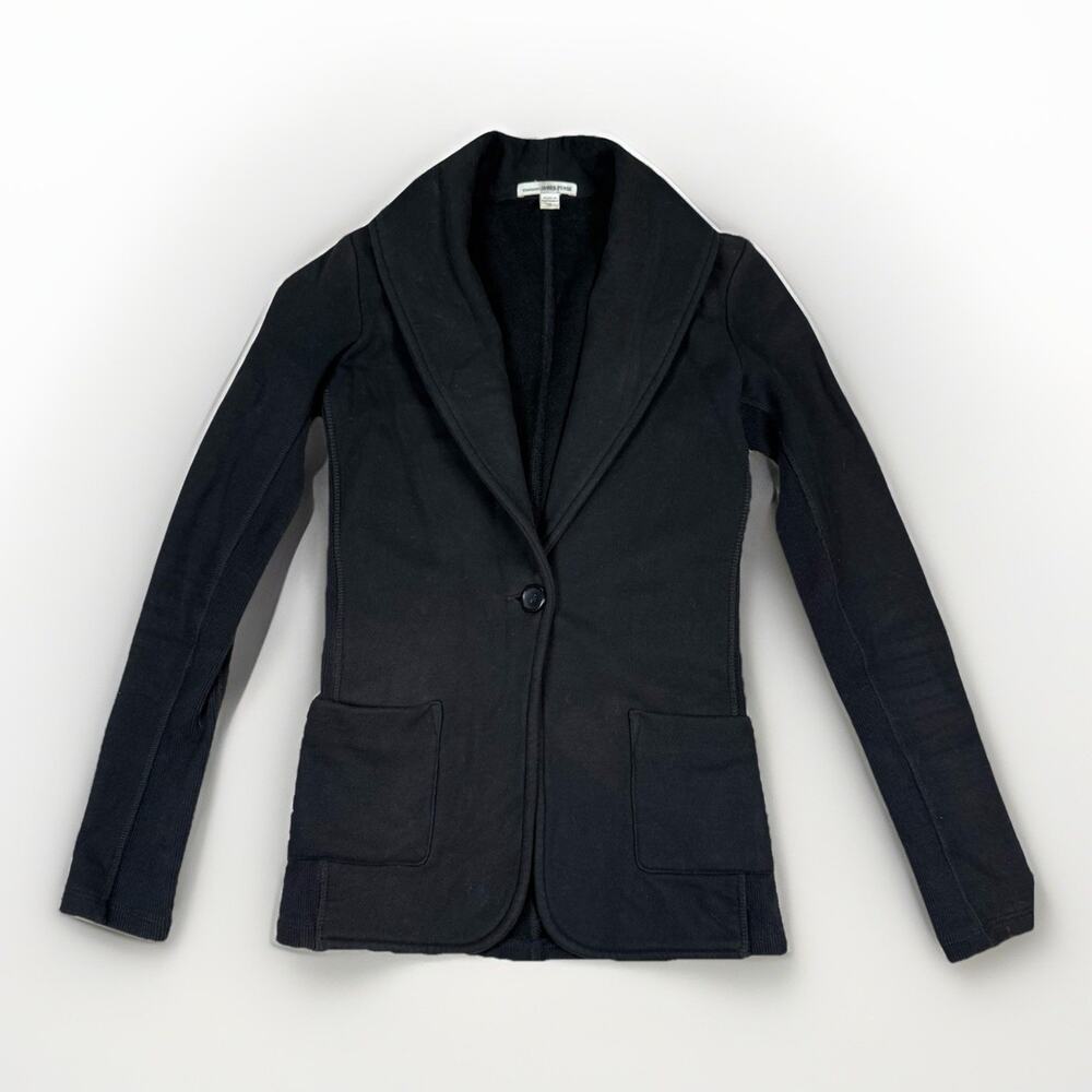 Standard James Perse Cotton Knit Black Blazer Jacket Women's Size 0 XS